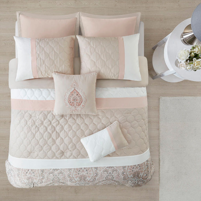 8 Piece Comforter Set - Blush