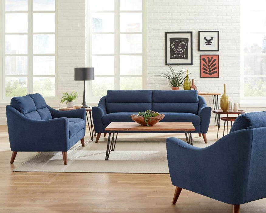 Gano - Sloped Arm Upholstered Chair - Navy Blue Unique Piece Furniture