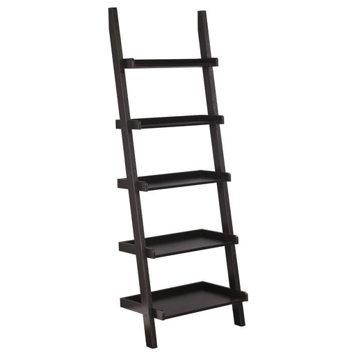 Colella - 5-Shelf Ladder Bookcase - Cappuccino Unique Piece Furniture