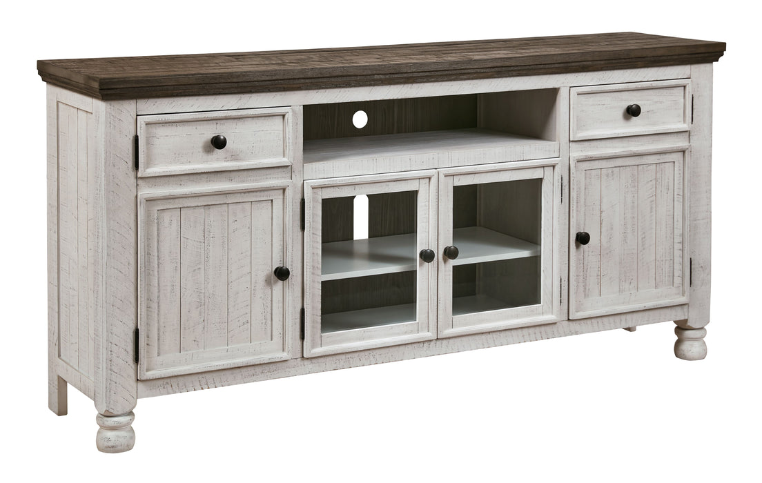 Havalance - Brown / Beige - Extra Large TV Stand - 4 Doors Unique Piece Furniture