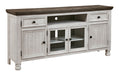 Havalance - Brown / Beige - Extra Large TV Stand - 4 Doors Unique Piece Furniture