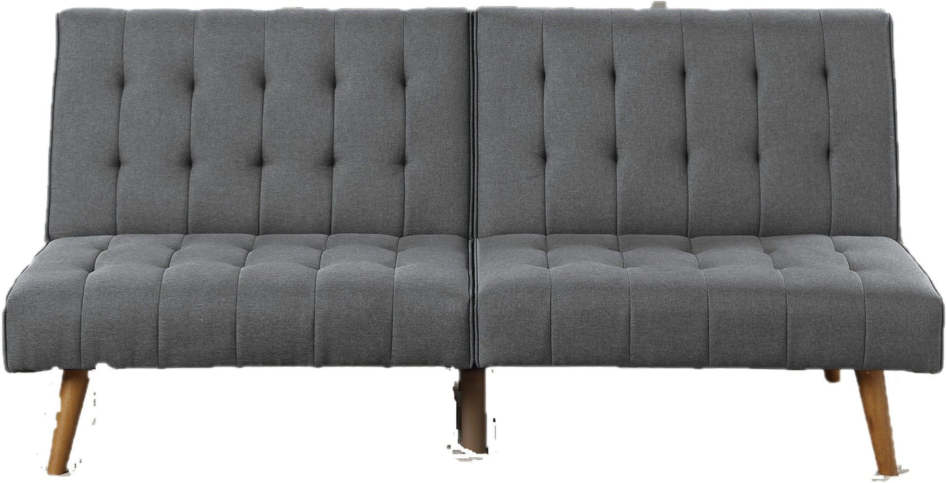 Blue Gray Modern Convertible Sofa 1 Piece Set Couch Polyfiber Plush Tufted Cushion Sofa Living Room Furniture Wooden Legs