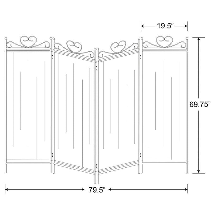Dove - 4-Panel Folding Screen - Beige And Black Unique Piece Furniture