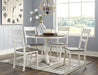 Nelling - White / Brown / Beige - 6 Pc. - Dining Room Table, 4 Side Chairs Unique Piece Furniture