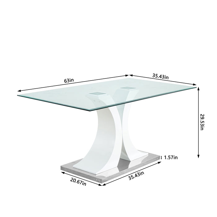 Modern Style Glass Table, Elegant Transparent Design, Durable Support Base, Solid, Selected Materials Made Of Furniture Display Fashion, Suitable For The Living Room (Set of 1)