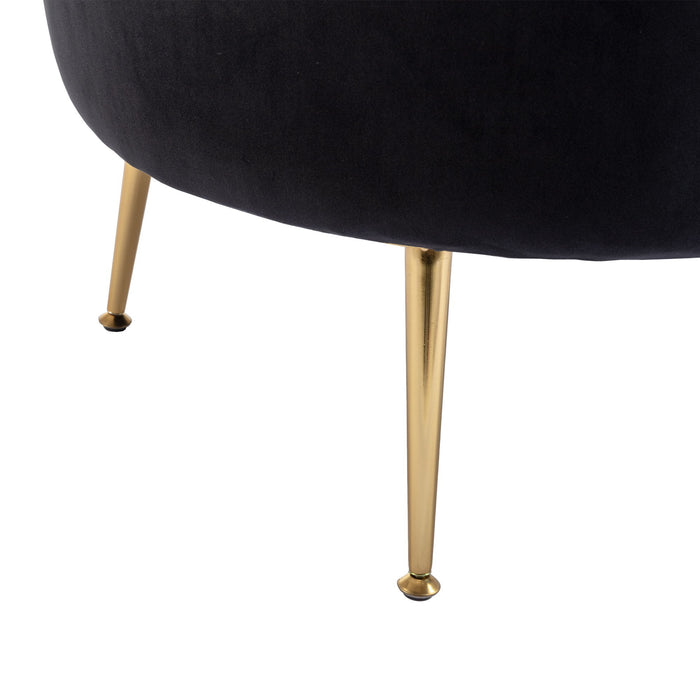 Coolmore Accent Chair, Leisure Single Chair With Golden Feet - Black & Gold Legs