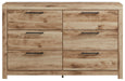 Hyanna - Tan Brown - Six Drawer Dresser Unique Piece Furniture
