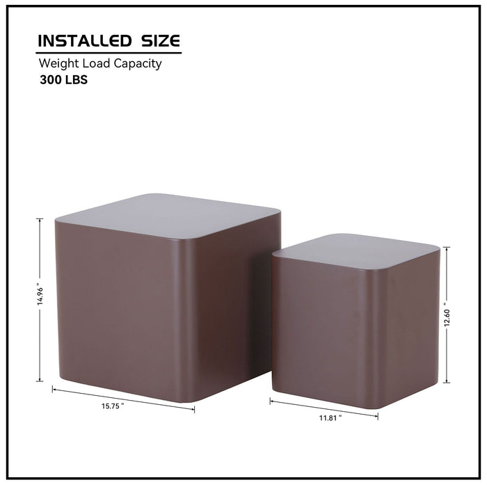 MDF Nesting Table (Set of 2) Chocolate Brown