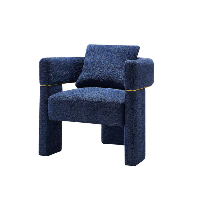 30.51" Wide Boucle Upholstered Accent Chair - Blue