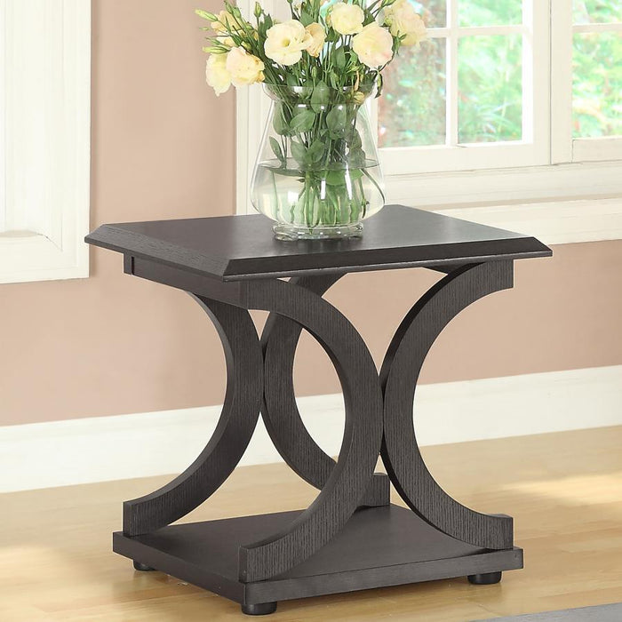 Shelly - C-Shaped Base End Table - Cappuccino Unique Piece Furniture