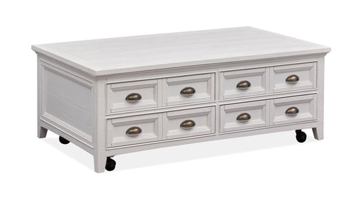 Heron Cove - Lift Top Storage Cocktail Table With Casters - Chalk White Unique Piece Furniture