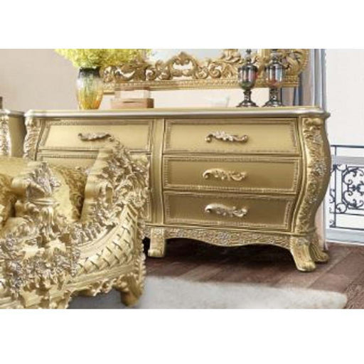Cabriole - Dresser - Gold Finish Unique Piece Furniture