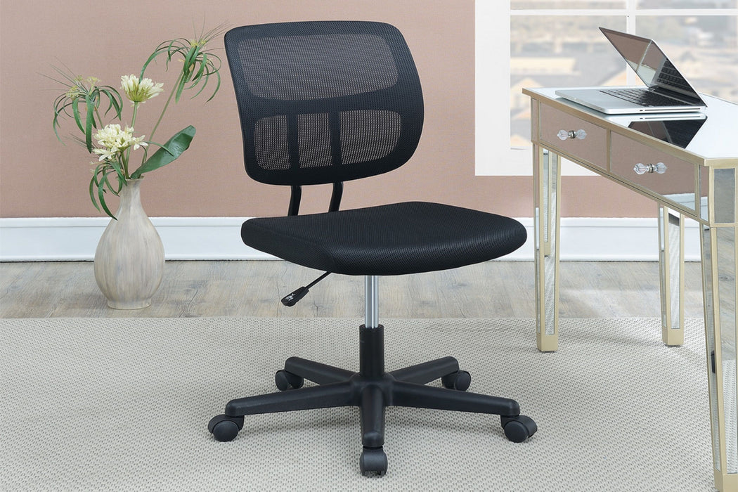 Elegant Design 1 Piece Office Chair Black Mesh Desk Chairs Wheels Breathable Material Seats