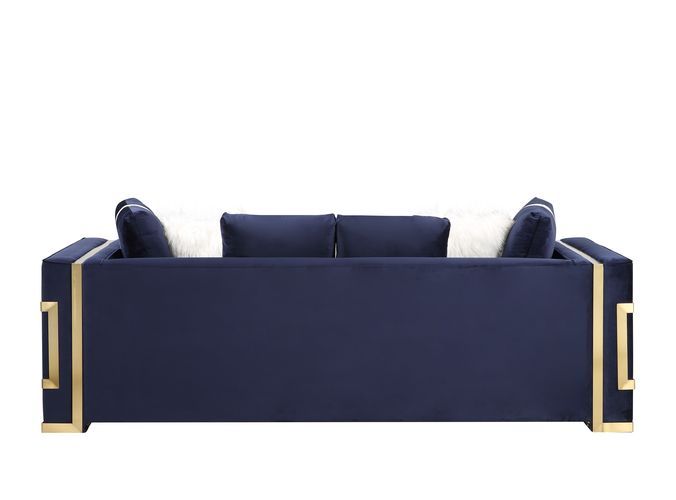 Virrux - Sofa - Blue Velvet & Gold Finish Unique Piece Furniture