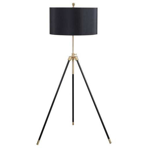 Zabka - Tripod Floor Lamp - Black And Gold Unique Piece Furniture
