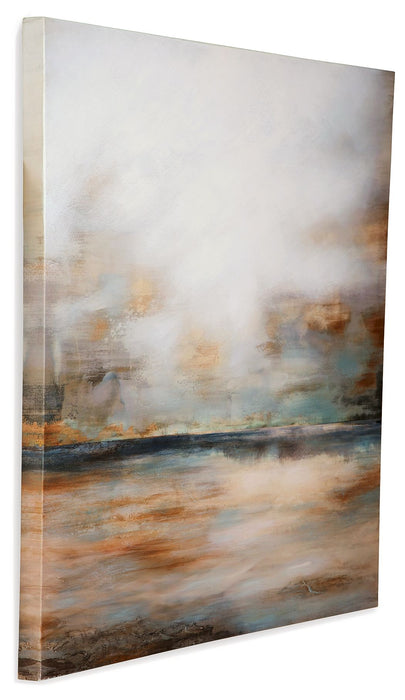Weatheridge - Grey / Gold - Wall Art Unique Piece Furniture