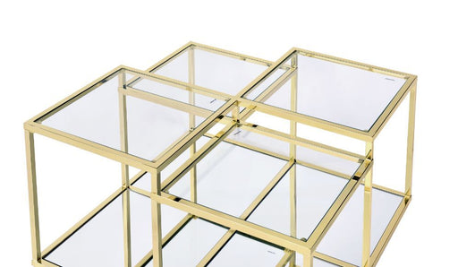 Uchenna - Coffee Table - Clear Glass & Gold Finish Unique Piece Furniture