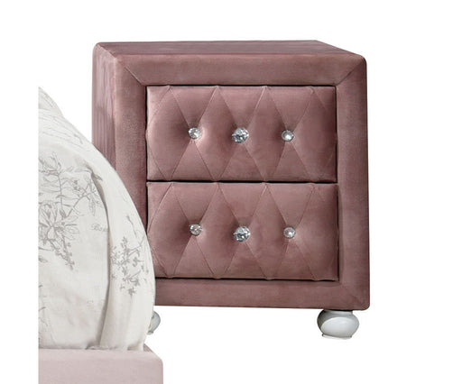 Reggie - Nightstand - Pink Fabric Unique Piece Furniture