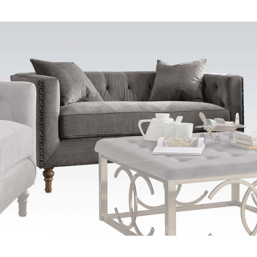Sidonia - Loveseat - Gray Velvet Unique Piece Furniture