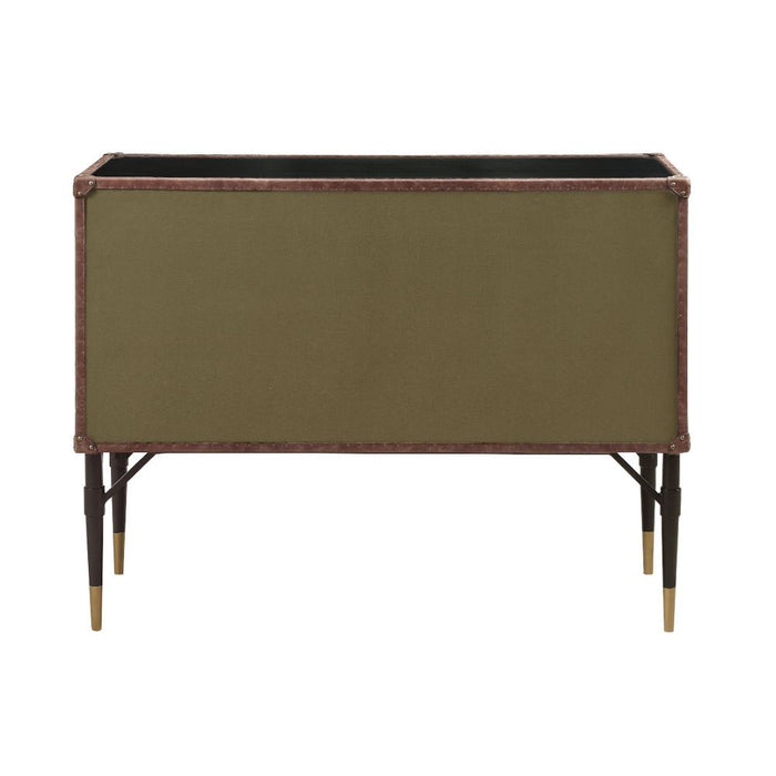 Brancaster - Accent Table - Top Grain Leather & Aluminum Unique Piece Furniture