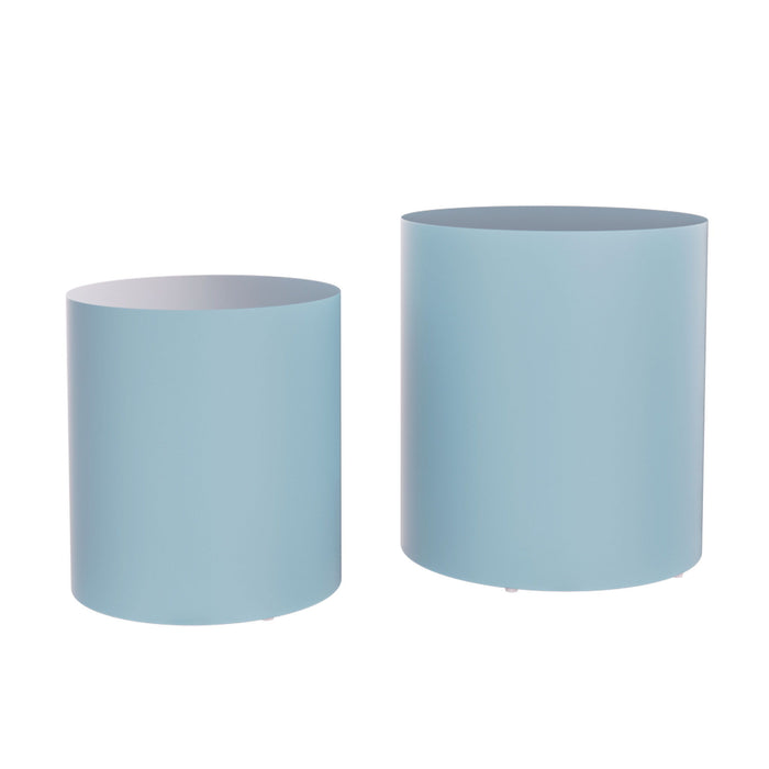 Upgrade MDF Nesting Table (Set of 2), Mutifunctional For Living Room / Small Space, No Need Assembly, Baby Blue