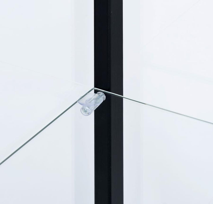 Delphinium - 5-Shelf Glass Curio Cabinet - Black And Clear Unique Piece Furniture