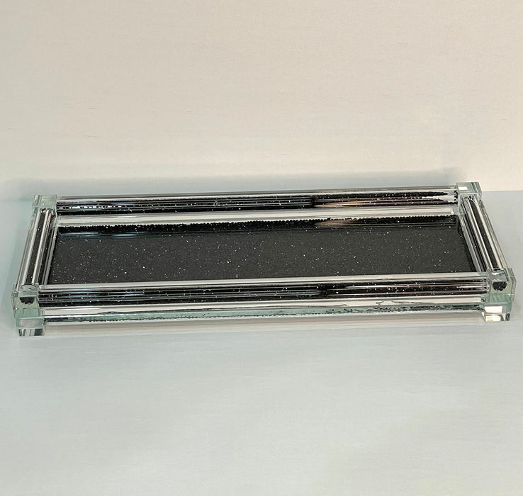 Ambrose Exquisite Medium Glass Tray In Gift Box - Black