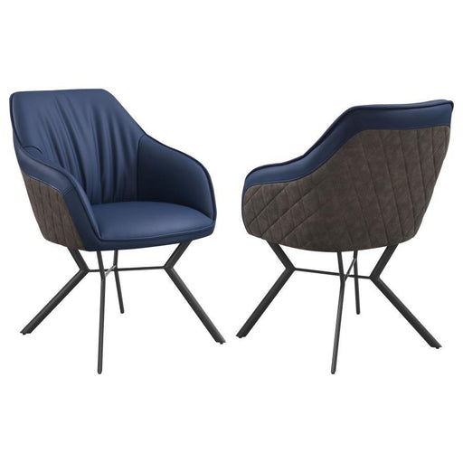 Mayer - Upholstered Tufted Side Chairs (Set of 2) - Blue And Brown Unique Piece Furniture