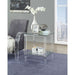 Polyanthus - End Table - Clear Acrylic, Chrome & Clear Glass - 24" Unique Piece Furniture