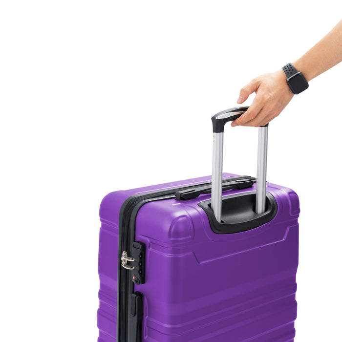 Luggage Sets New Model Expandable Abs Hardshell 3 Pieces Clearance Luggage Hardside Lightweight Durable Suitcase Sets Spinner Wheels Suitcase With Tsa Lock 20''24''28'' (Purple)