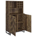 Mendoza - 2-Door Wine Cabinet - Rustic Oak Herringbone And Gunmetal Unique Piece Furniture