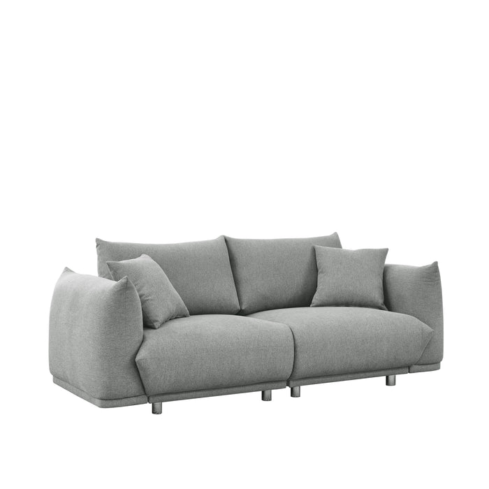 78.8'' Modern Couch For Living Room Sofa, Solid Wood Frame And Stable Metal Legs, 2 Pillows, Sofa Furniture For Apartment