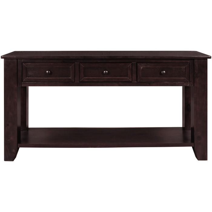 U_Style Modern Console Table Sofa Table For Living Room With 3 Drawers And 1 Shelf - Espresso