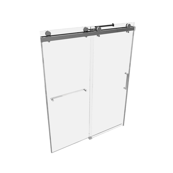 Glass Chrome Color With Single Door Modern Style Bathroom Shower Door