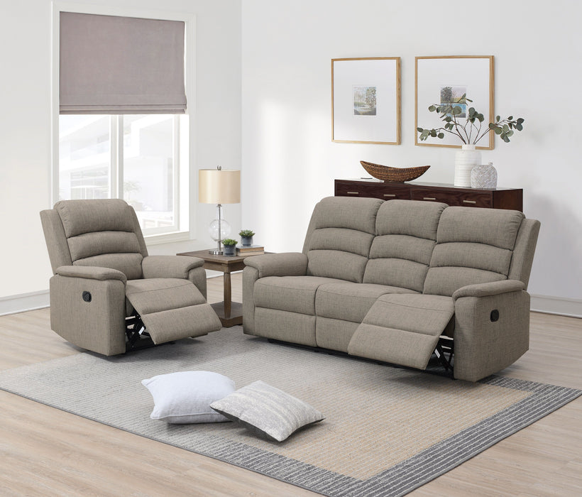 Modern Light Brown Color Burlap Fabric Recliner Motion Recliner Chair 1 Piece Couch Manual Motion Living Room Furniture