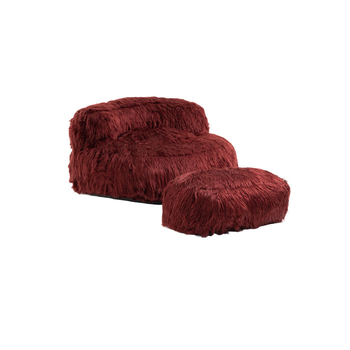 Coolmore Bean Bag Chair Faux Fur Lazy Sofa /Footstool Durable Comfort Lounger High Back Bean Bag Chair Couch For Adults And Kids, Indoor