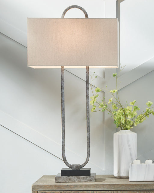 Bennish - Antique Silver Finish - Metal Table Lamp Unique Piece Furniture