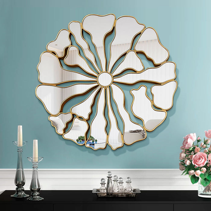 Timeless Round Wall Mirror With Bronze Frame