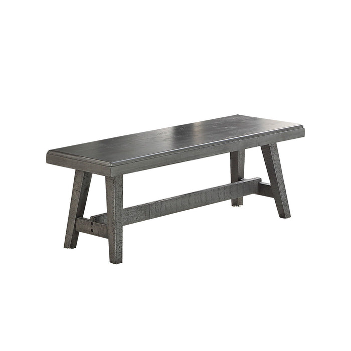 Sturdy Wood Dining Bench, Gray