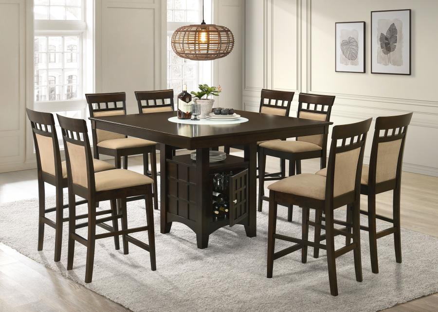 Gabriel - Square Counter Height Dining Table - Cappuccino Unique Piece Furniture