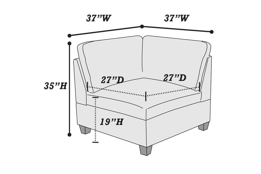Contemporary 1 Piece Corner Wedge Tan Color Chenille Fabric Modular Corner Wedge Sofa Living Room Furniture