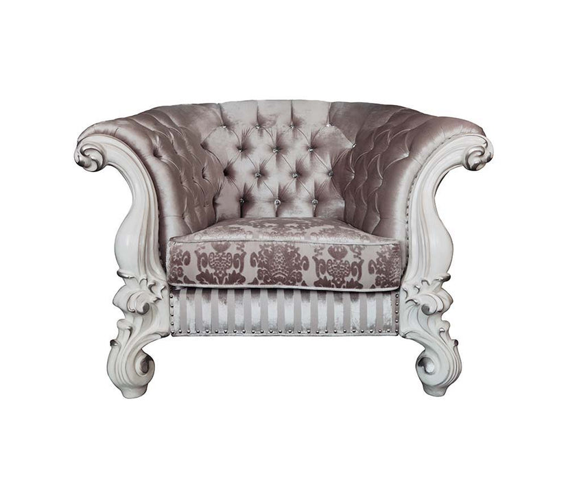 Versailles - Chair - Ivory Fabric & Bone White Finish Unique Piece Furniture