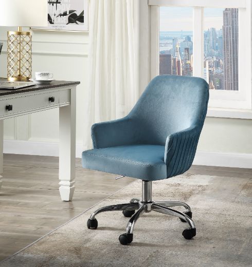 Vorope - Office Chair - Blue Velvet Unique Piece Furniture