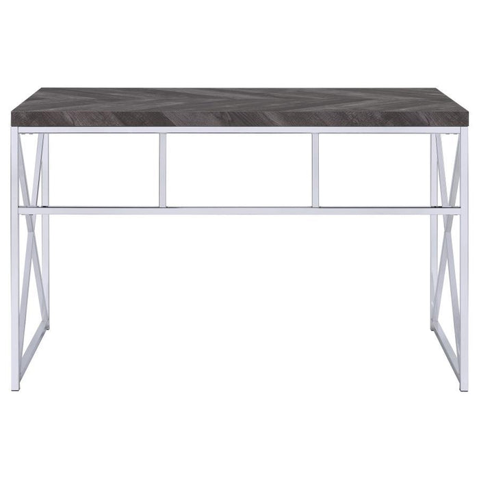 Grimma - Writing Desk - Rustic Gray Herringbone Unique Piece Furniture