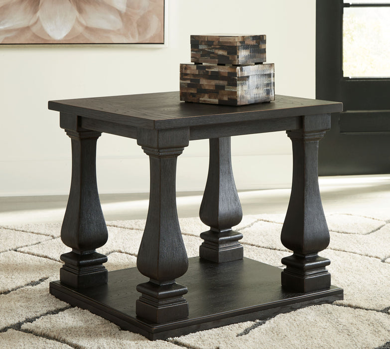 Wellturn - Rectangular End Table - Black