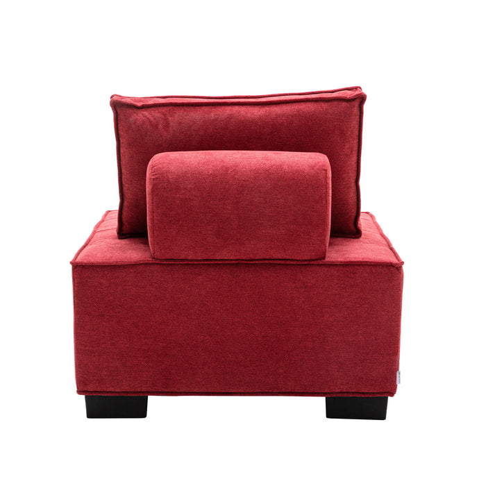 Coomore Ottoman / Lazy Chair - Rose Red