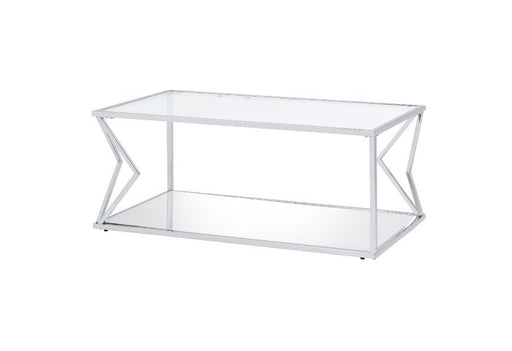 Virtue - Coffee Table - Clear Glass & Chrome Finish Unique Piece Furniture