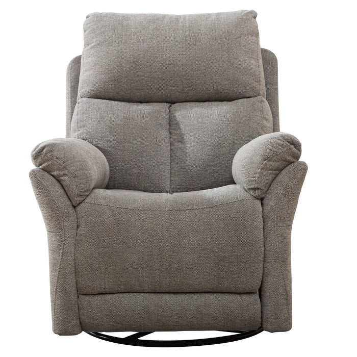 Swivel Rocker Fabric Recliner Chair Reclining Chair Manual, Single Modern Sofa Home Theater Seating For Living Room (Silver)