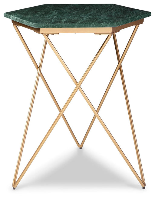 Engelton - Green / Gold - Accent Table Unique Piece Furniture