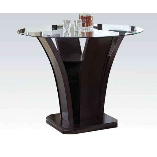 Malik - Counter Height Table - Espresso & Clear Glass Unique Piece Furniture
